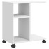Mesa auxiliar con ruedas madera ingeniería blanco 50x30x55