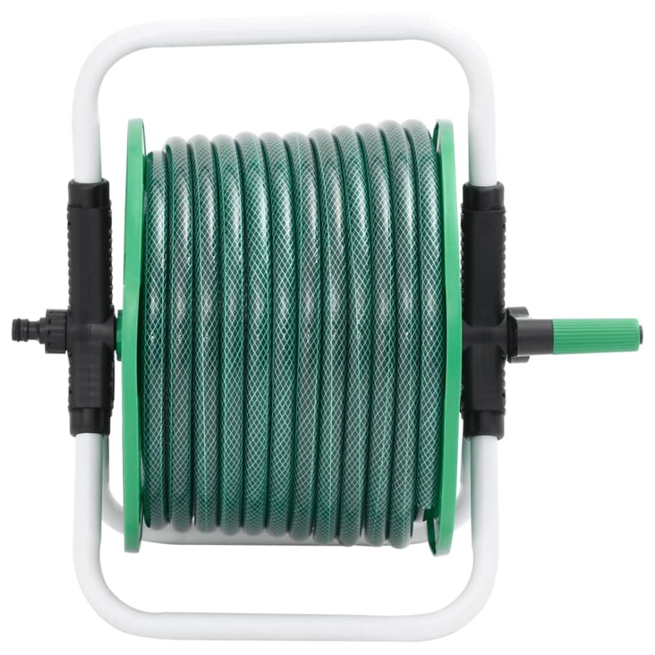 Carrete de rollo para manguera de pie PVC verde 30