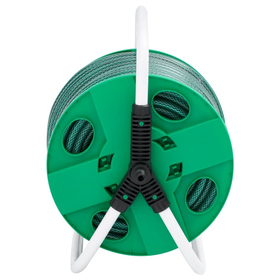 Carrete de rollo para manguera de pie PVC verde 30