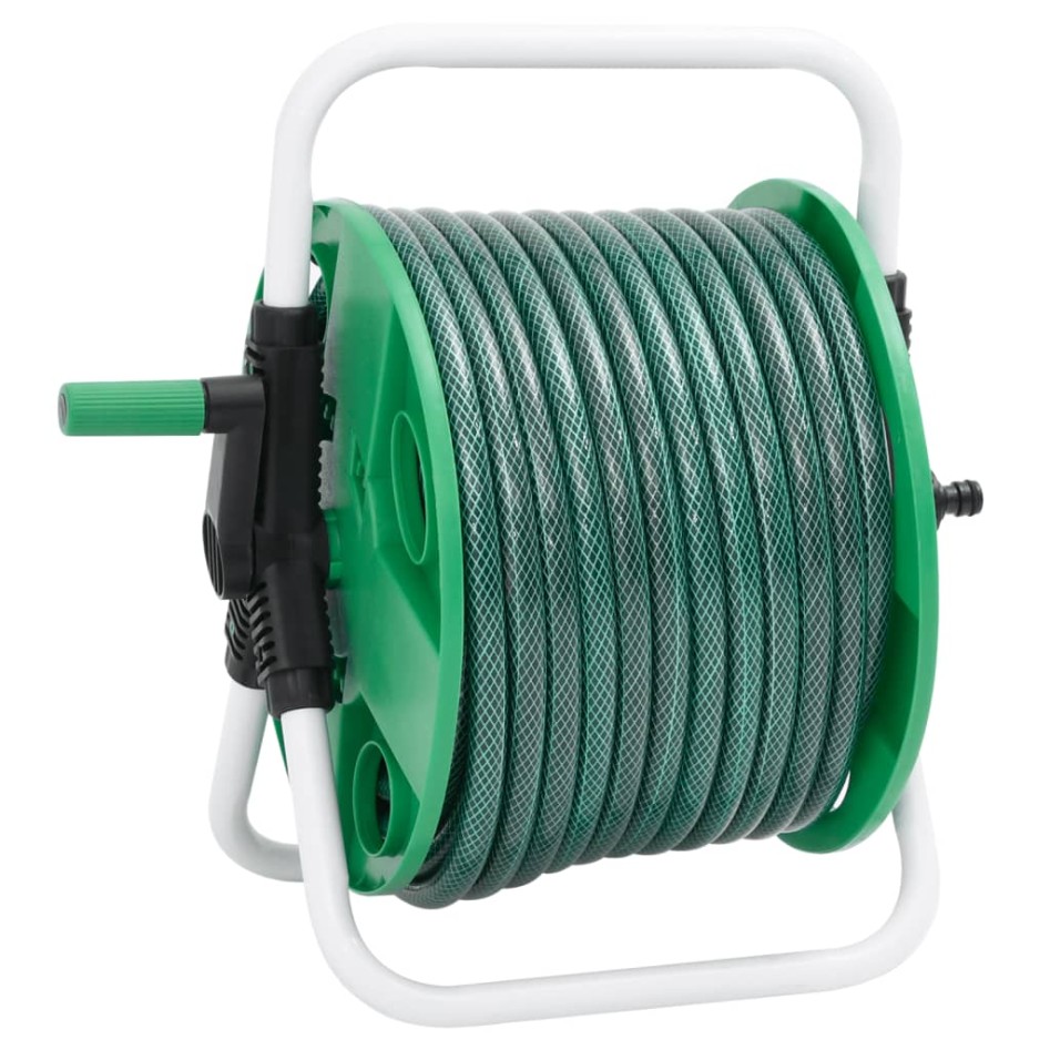 Carrete de rollo para manguera de pie PVC verde 30