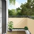 Pantalla de privacidad de balcón PVC crema 700x120