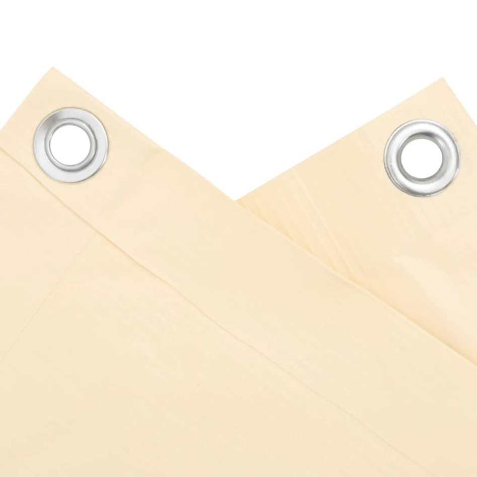 Pantalla de privacidad de balcón PVC crema 1000x120