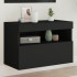 Mueble de TV de pared con luces LED negro 60x30x40