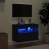 Mueble de TV de pared con luces LED negro 60x30x40