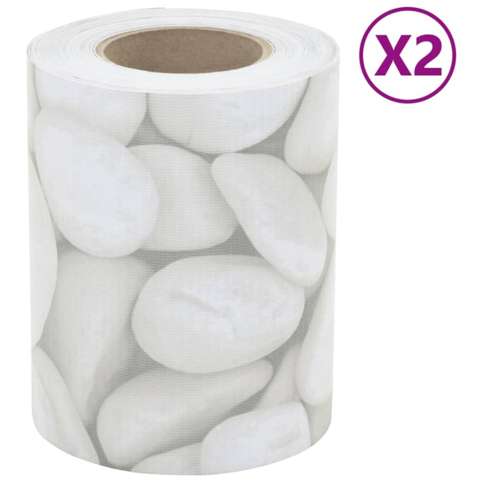 Pantallas de privacidad jardín 2 uds PVC mármol gris 35x0,19