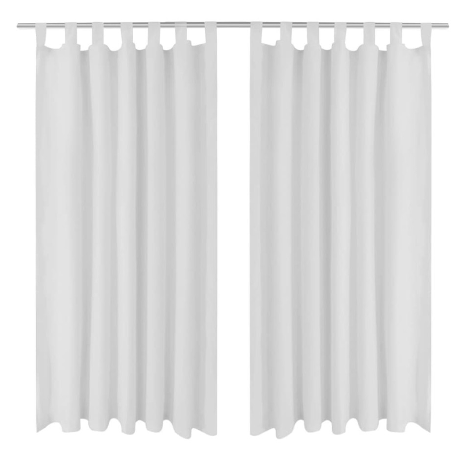 Cortinas de micro-raso con bucles 2 unidades blanco 140x245