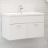 Armario para lavabo madera contrachapada blanco 80x38,5x46