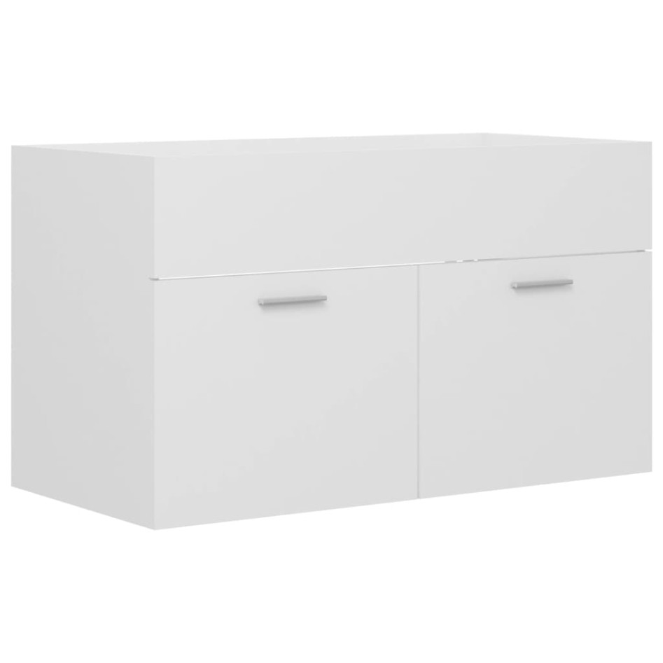 Armario para lavabo madera contrachapada blanco 80x38,5x46