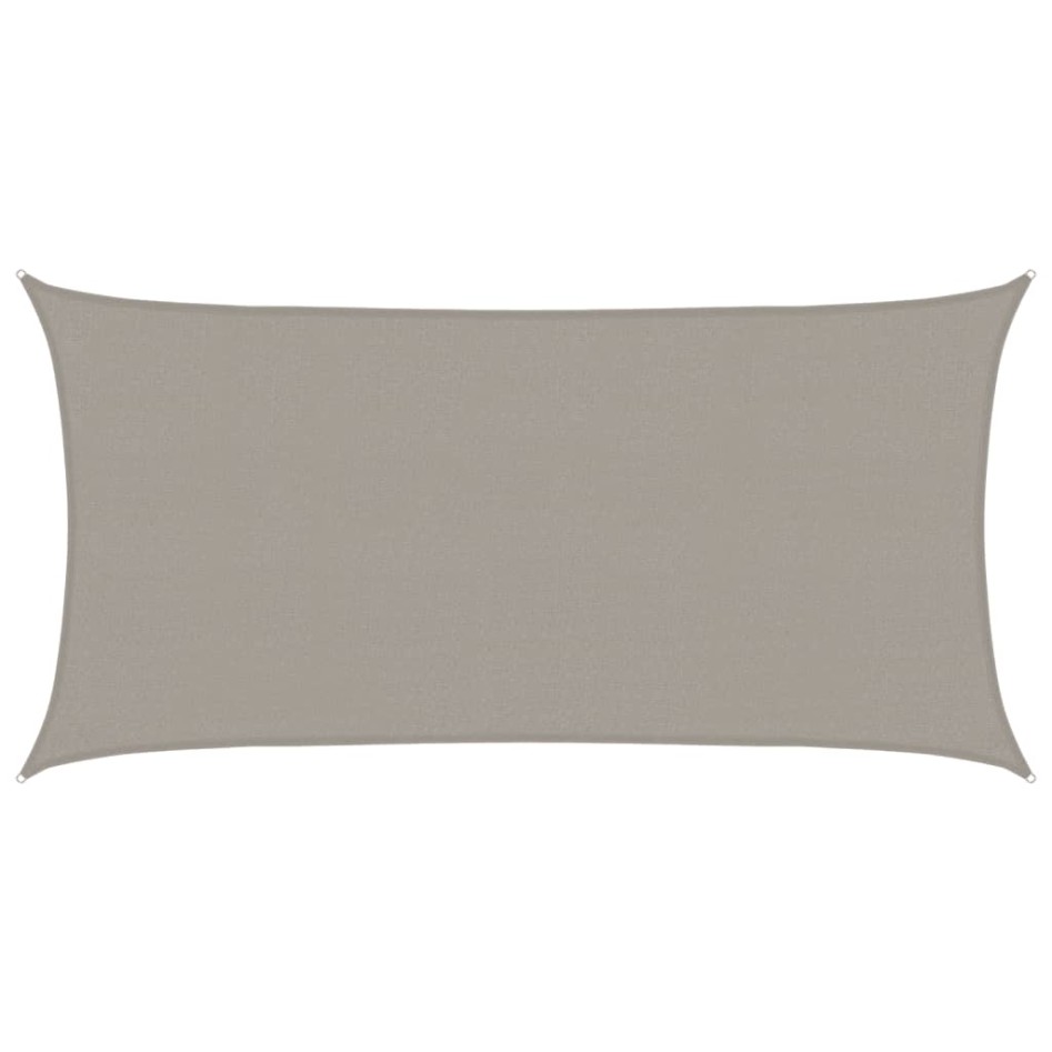 Toldo de vela rectangular HDPE gris claro 160 g/m² 2,5x5