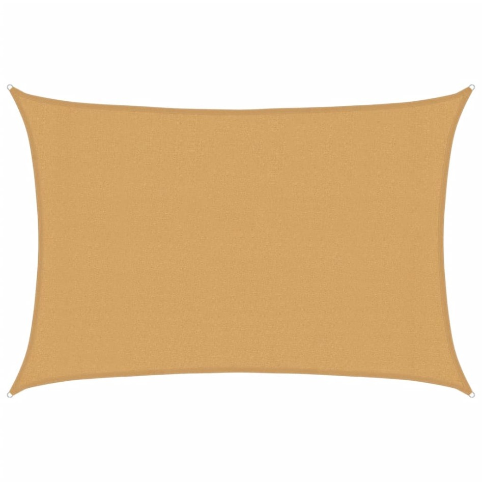 Toldo de vela rectangular HDPE arena 160 g/m² 3x4