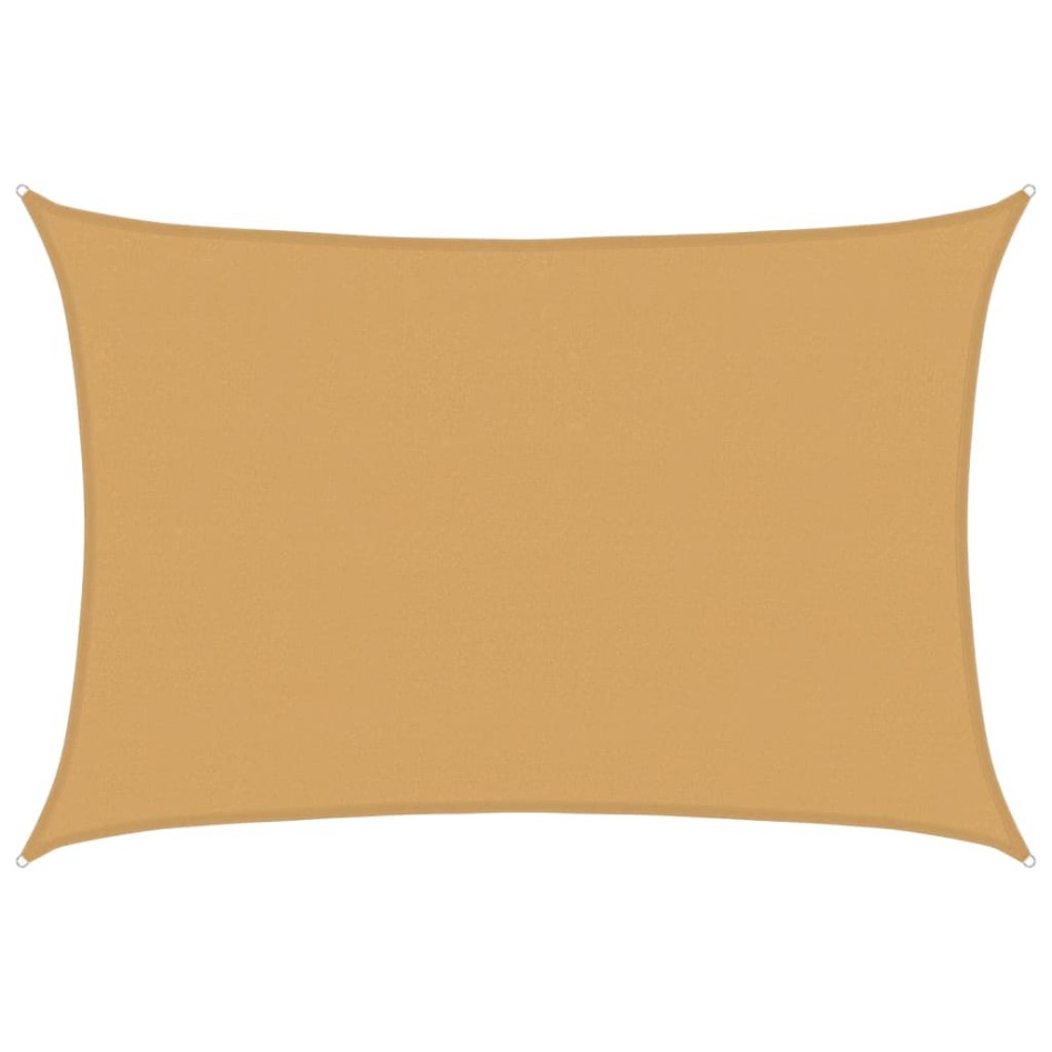 Toldo de vela rectangular HDPE arena 160 g/m² 4x5