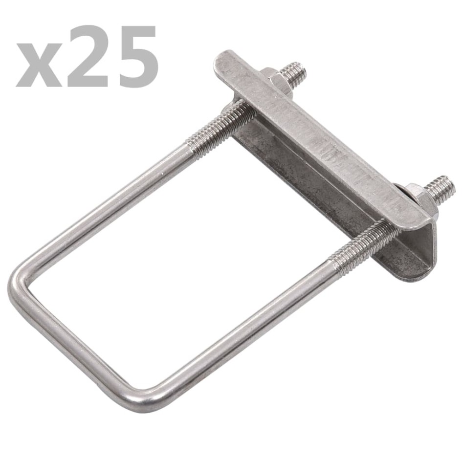 Conector en U para postes de valla 25 sets 60x40