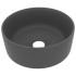 Lavabo de lujo redondo cerámica gris oscuro mate 40x15