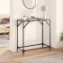 Mesa consola con superficie de vidrio negro acero 80x35x81