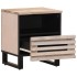 Mesita de noche madera maciza mango blanqueado 40x34x46