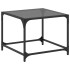 Mesa de centro superficie vidrio negro y acero 50x50x40