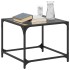 Mesa de centro superficie vidrio negro y acero 50x50x40
