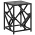 Mesa de centro de acero y superficie vidrio negro 30x30x41