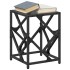 Mesa de centro de acero y superficie vidrio negro 30x30x41