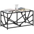 Mesa de centro de acero y tapa vidrio transparente