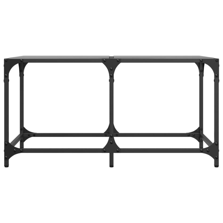 Mesa de centro superficie de vidrio acero negra 78,5x40x40