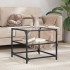 Mesa de centro superficie vidrio transparente acero 50x50x45