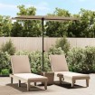 Sombrilla de jardín con palo de aluminio taupe 2x1,5 m