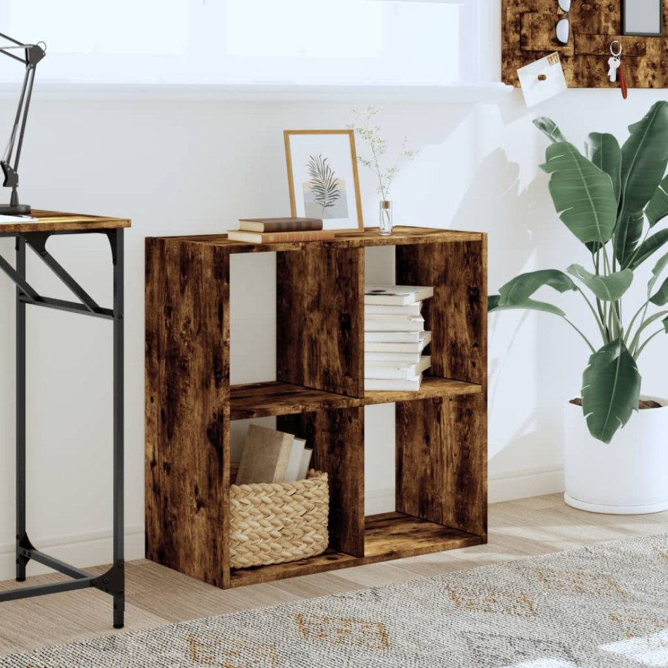 Estantería de madera ingeniería roble ahumado 68,5x32x68,5