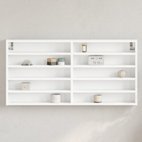 Vitrina de madera de ingeniería blanca 100x8,5x50
