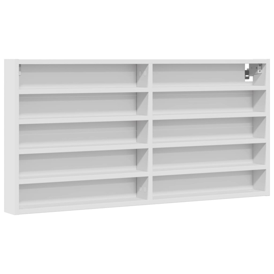 Vitrina de madera de ingeniería blanca 100x8,5x50