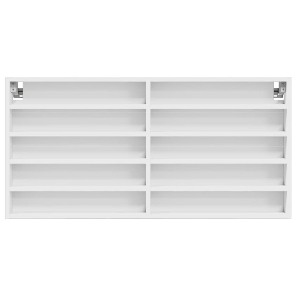 Vitrina de madera de ingeniería blanca 100x8,5x50