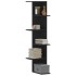 Estantería de pared de esquina madera negra 36,5x36,5x140