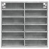 Vitrina de madera de ingeniería gris hormigón 60x8,5x58