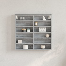 Vitrina de madera de ingeniería gris Sonoma 60x8,5x58