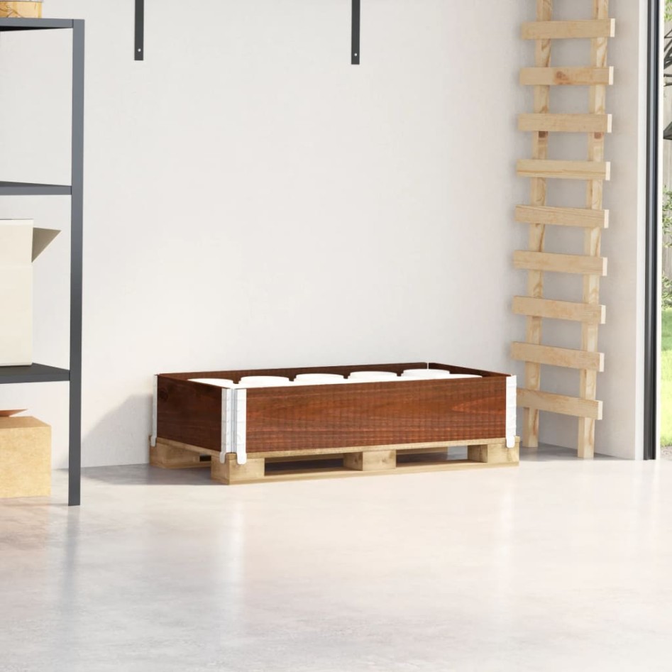 Collar de palet madera maciza de pino marrón 100x50