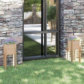 Jardineras 2 uds madera maciza de pino 31x31x70