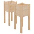 Jardineras 2 uds madera maciza de pino 31x31x70