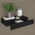 Estante flotante de pared con cajón negro 48x25x8
