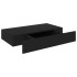 Estante flotante de pared con cajón negro 48x25x8