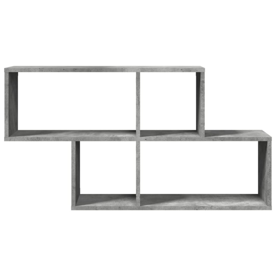 Estante de pared madera ingeniería gris hormigón 100x20x53