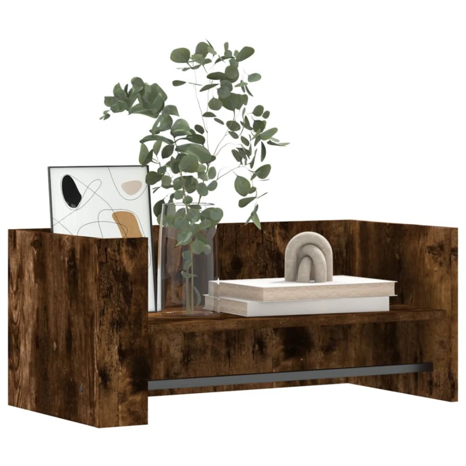 Estante pared madera ingeniería roble ahumado 70,5x35x30,5