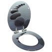 Asiento inodoro WC con tapa de cierre suave MDF diseño piedras