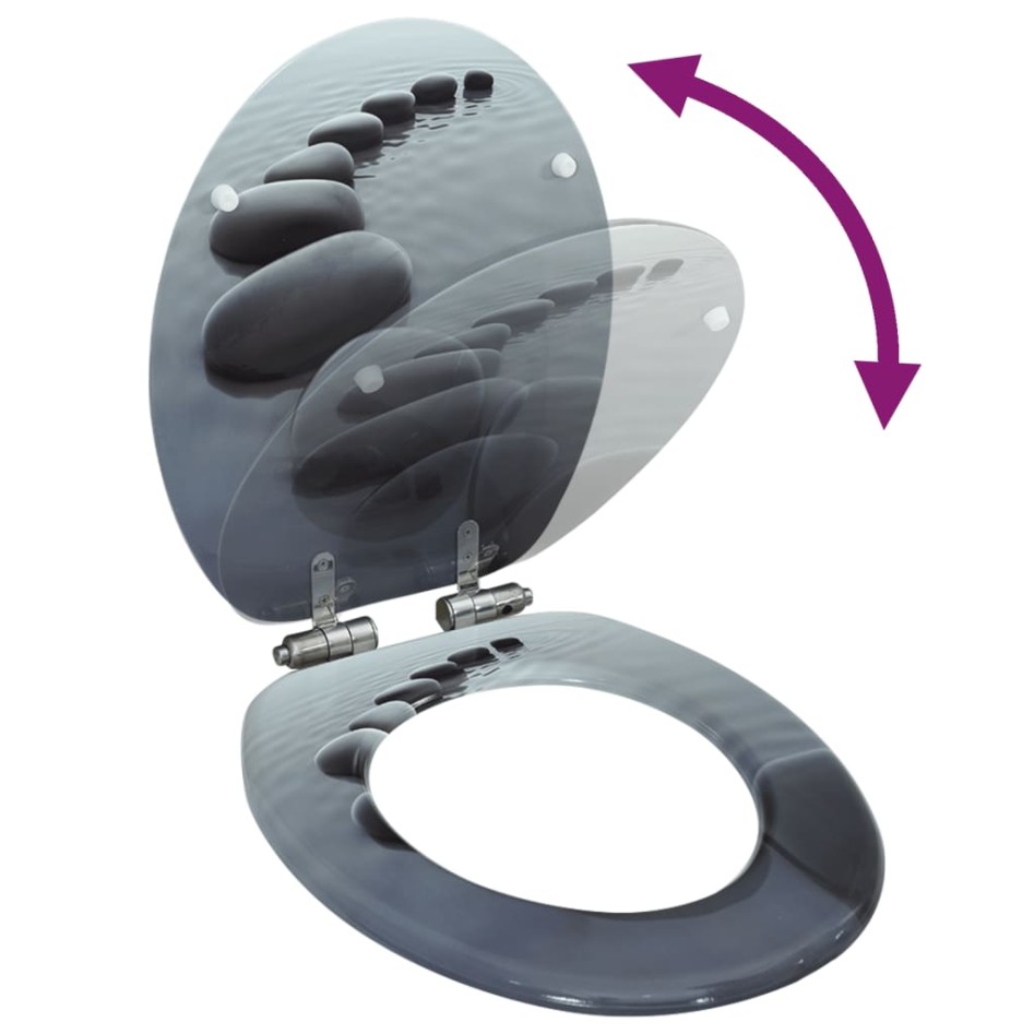 Asiento inodoro WC con tapa de cierre suave MDF diseño