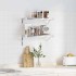 Estantes de pared 2 uds acero inoxidable plateado 50x23,5x3