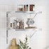 Estantes de pared 2 uds acero inoxidable plateado 50x40x3