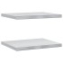 Estantes de pared 2 uds acero inoxidable plateado 50x40x3