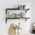 Estantes de pared 2 uds acero inoxidable negro 75x23,5x3