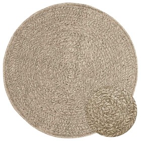 Alfombra ZIZUR aspecto yute interior/exterior beige Ø 90