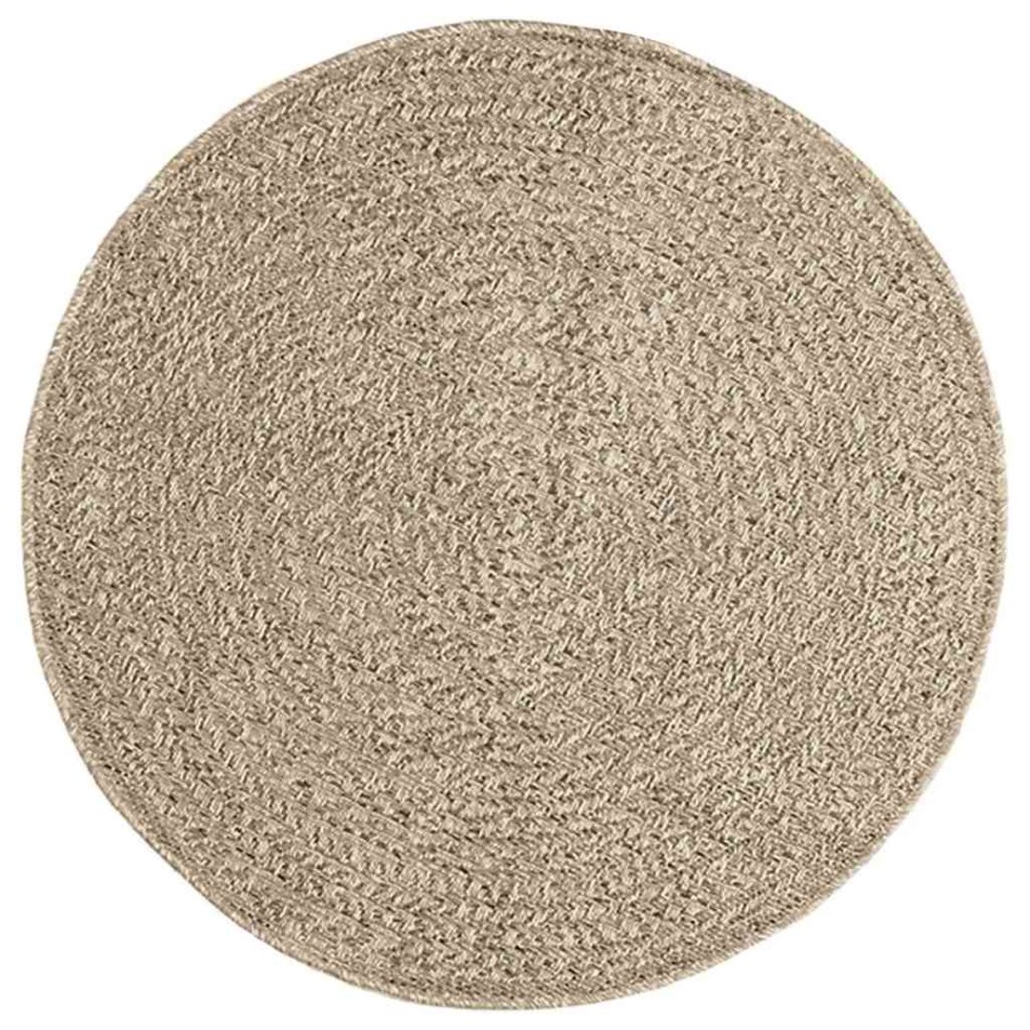 Alfombra ZIZUR aspecto yute interior/exterior beige Ø 90