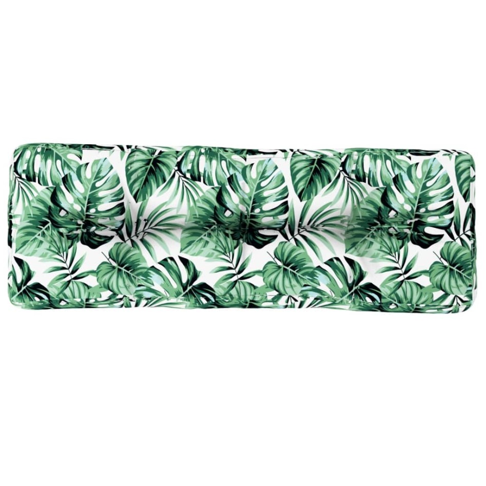 Cojín para sofá de palets tela estampado de hojas 120x40x12